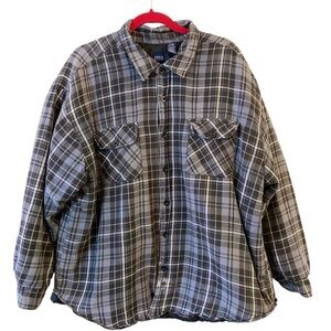Men's Basic Editions Black & Gray Fleece Lined Shacket
